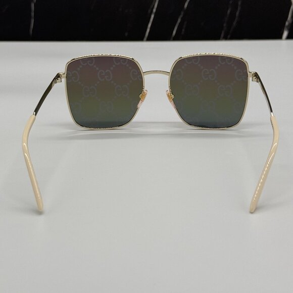 NEW GUCCI GG0802S 004 GOLD SQUARE WOMEN SUNGLASSES main image 4